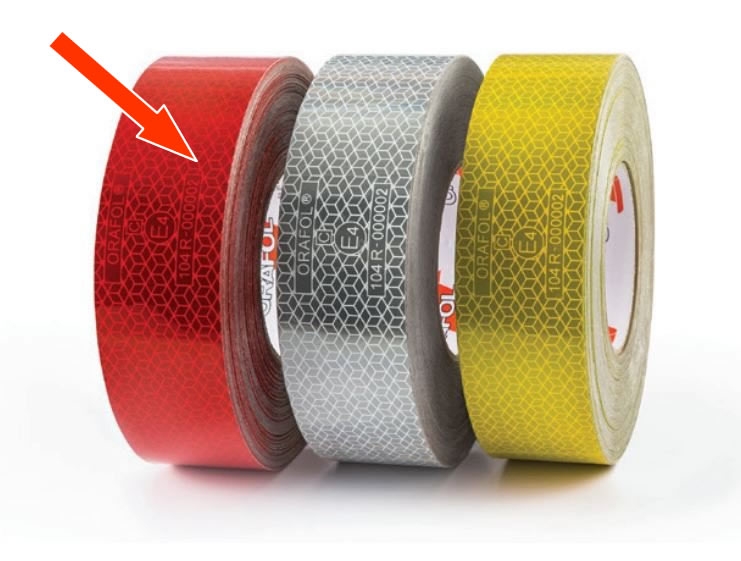 Reflective tape for canvas surface | red
