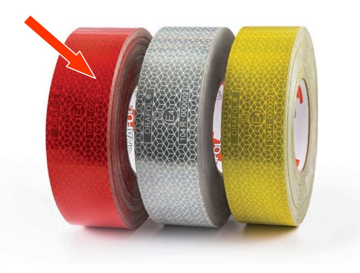 Cinta reflectante para superficie de lona | roja