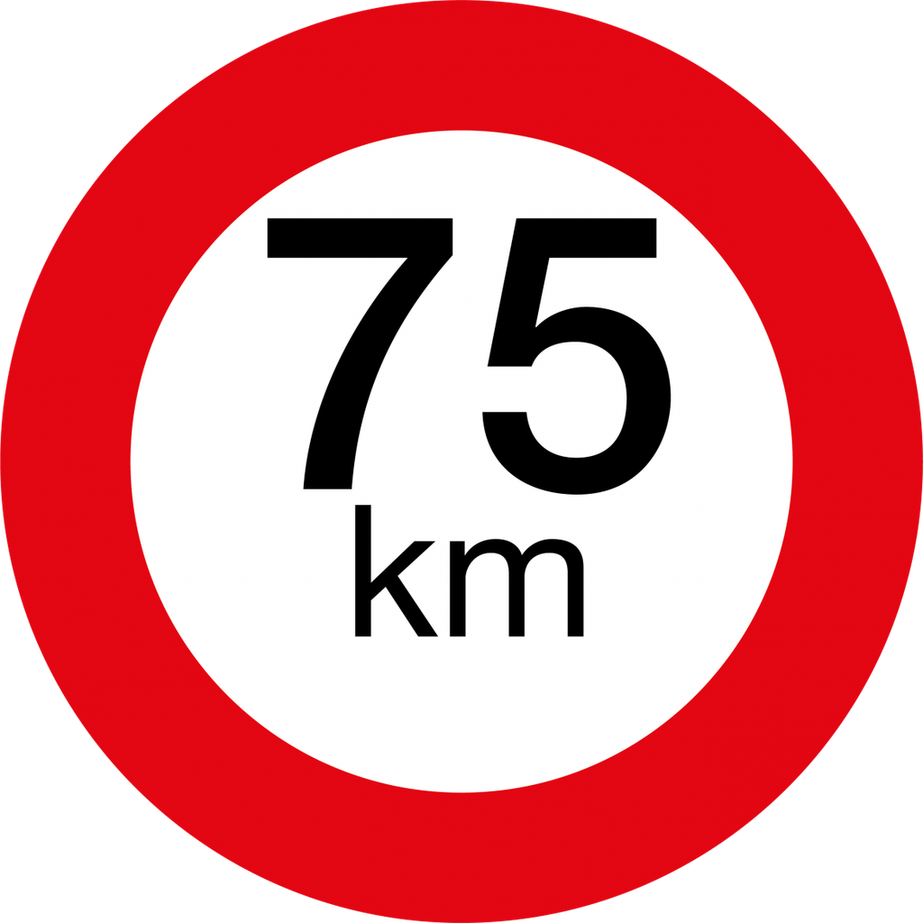 Speed sign | round | 75 km