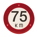 Plaque de vitesse | rond | PVC | 75 km