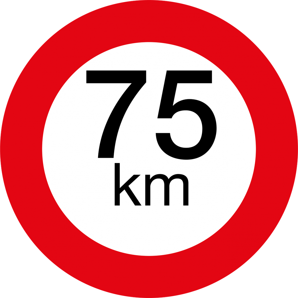 Plaque de vitesse | rond | alu | 75 km