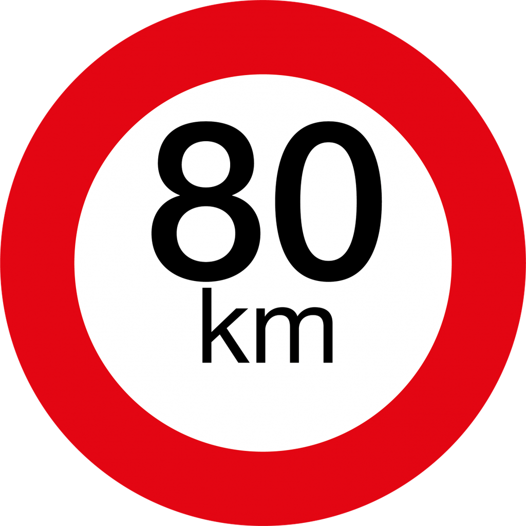 Plaque de vitesse | rond | 80 km
