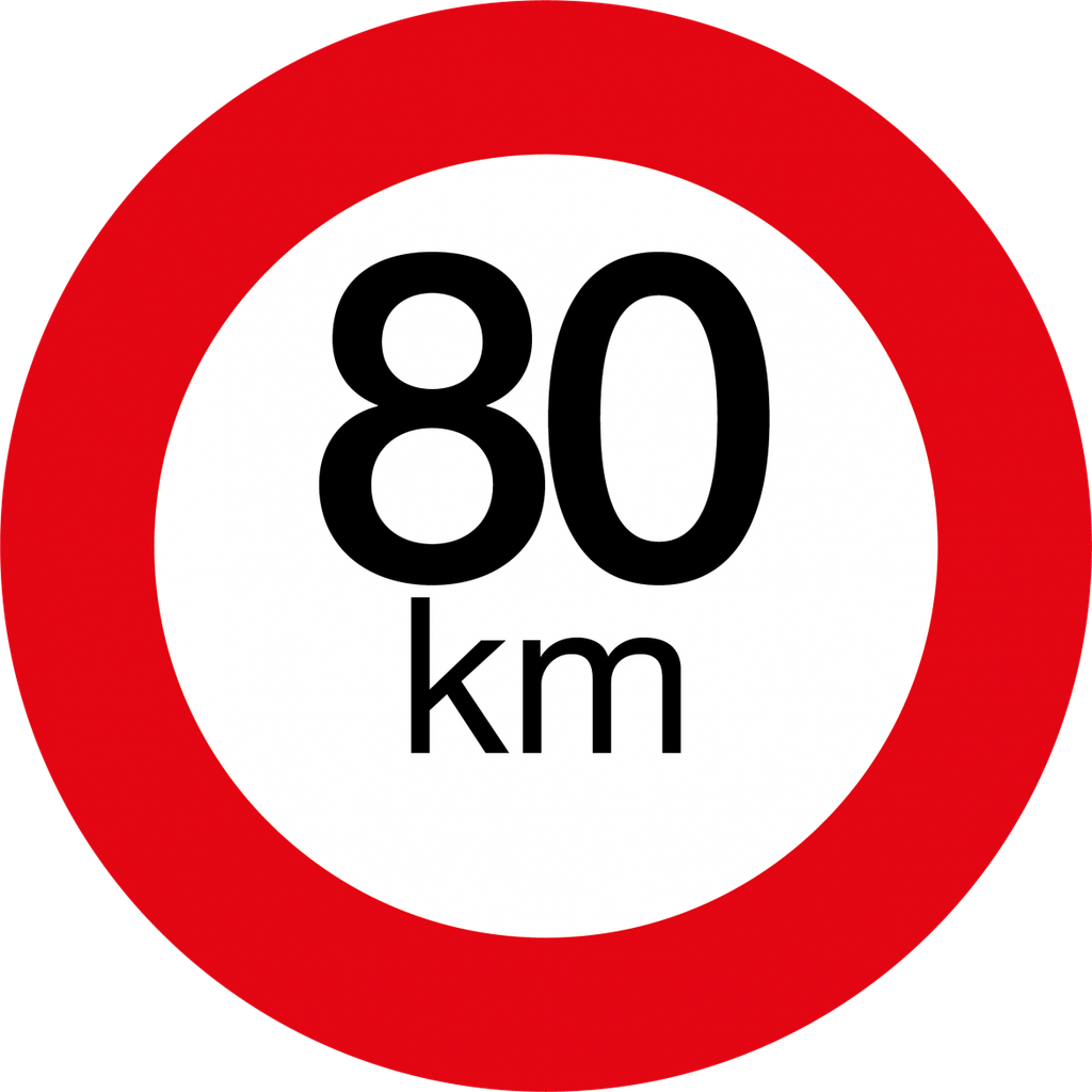 Speed sign | round | alu | 80 km
