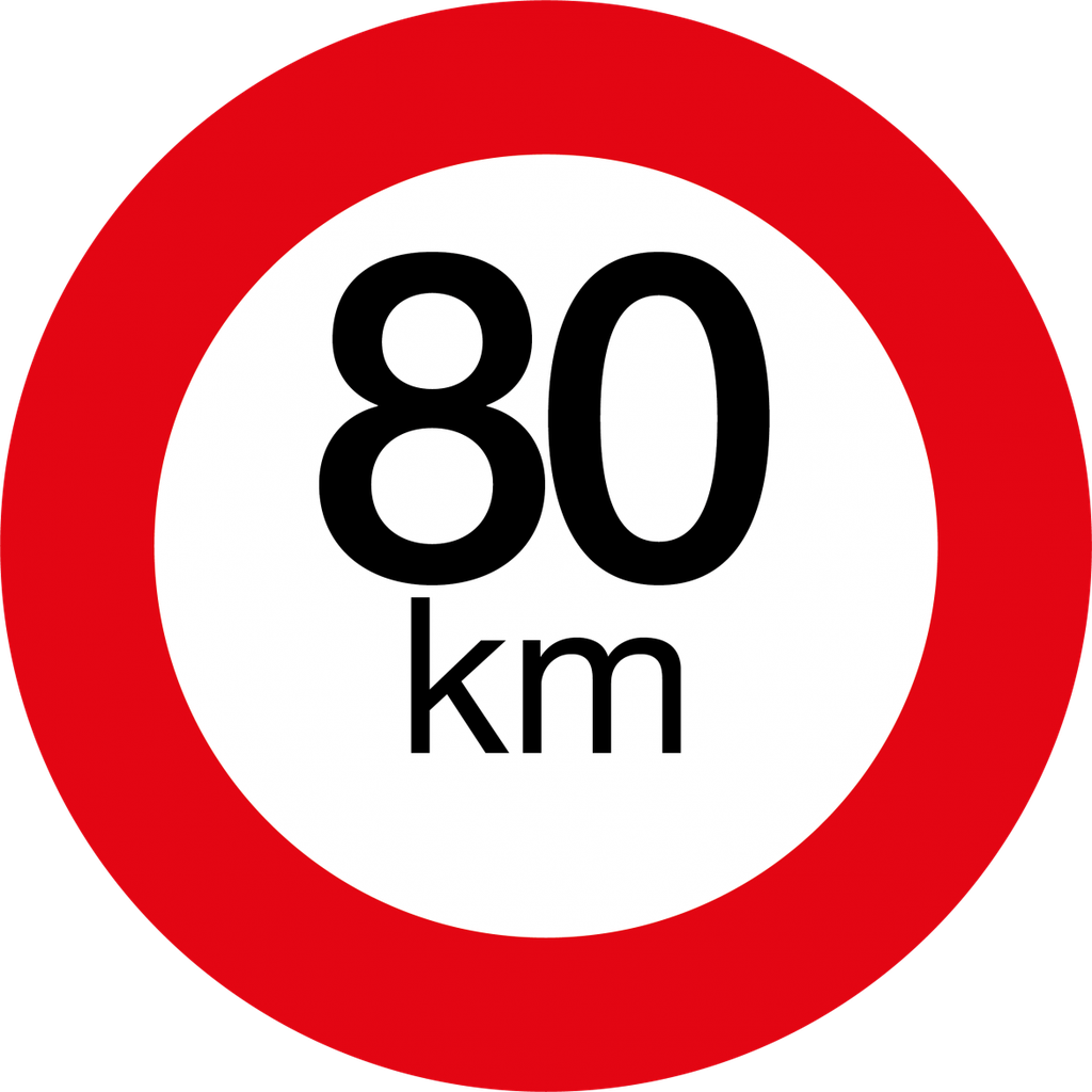 Snelheidsplaat | rond | alu | 80 km