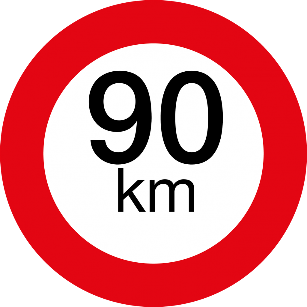 Speed sign | round | 90 km
