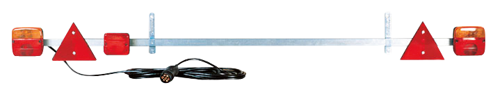 Barra de señalización para remolque | ajustable | con luz antiniebla