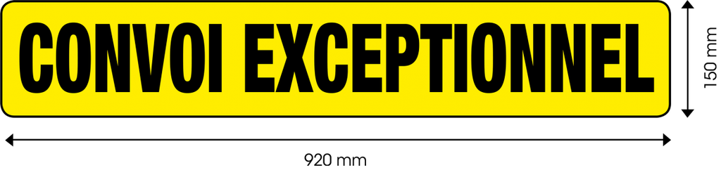Panel para transporte excepcional | amarillo/negro | 920x150 mm