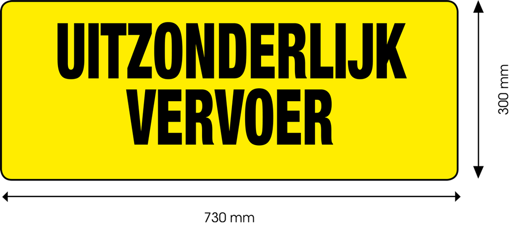 Paneel voor uitzonderlijk vervoer | geel/zwart | 730x300 mm