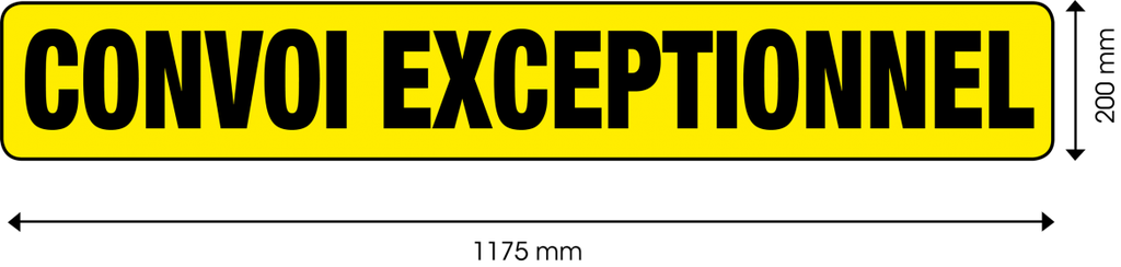 Panel para transporte excepcional | amarillo/negro | 1175x200 mm
