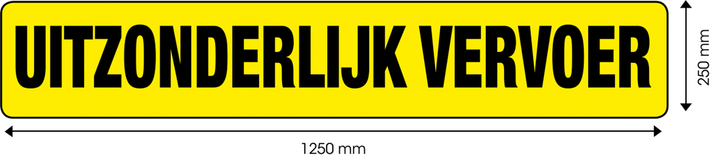 Panel for exceptional transport | yellow/black | 1250x250 mm