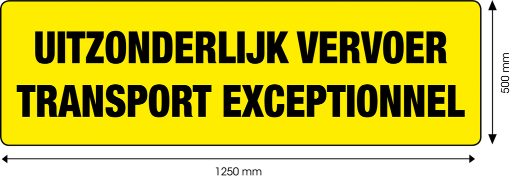 Paneel voor uitzonderlijk vervoer | geel/zwart | 1200x500 mm
