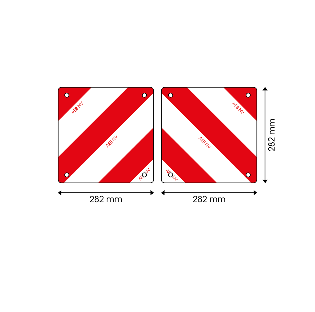 Panneau transport exceptionnel | rouge/blanc | 282x282 mm