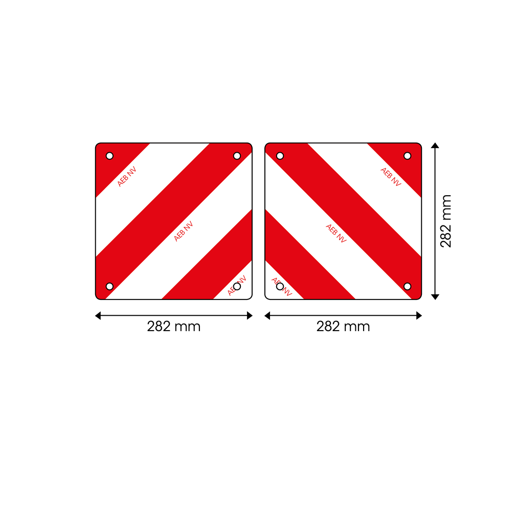 Panel for exceptional transport | red/white | 282x282 mm