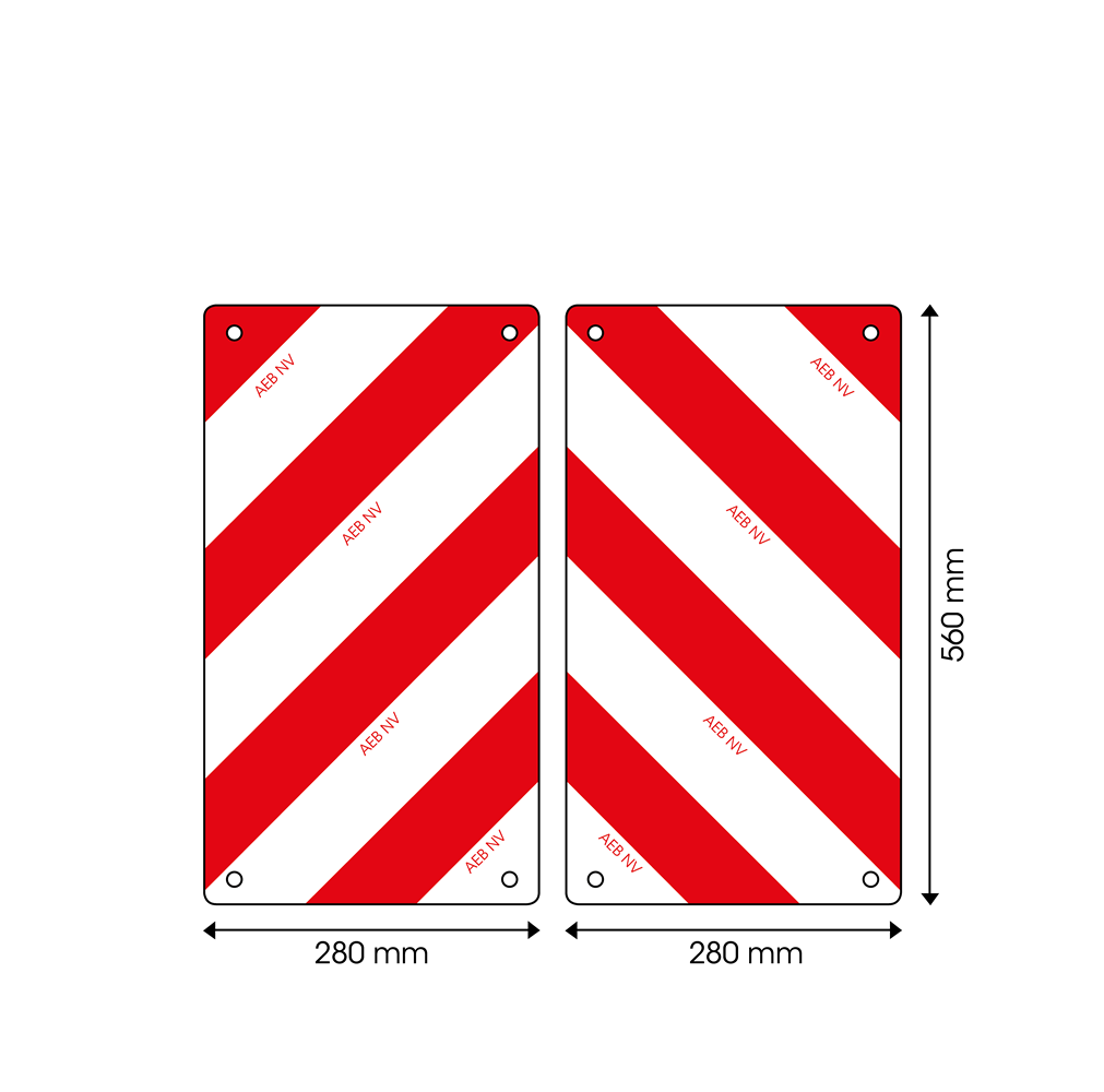 Pannello per trasporti eccezionali | rosso/bianco | 280x560 mm