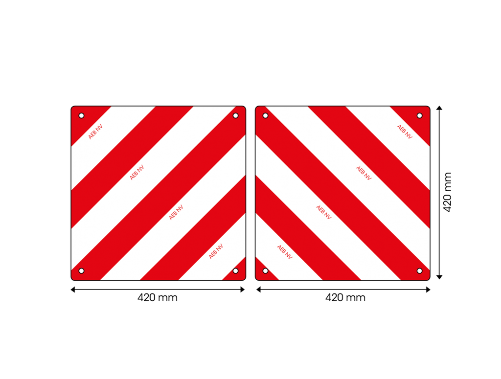Panel para transporte excepcional | rojo/blanco | 420x420 mm