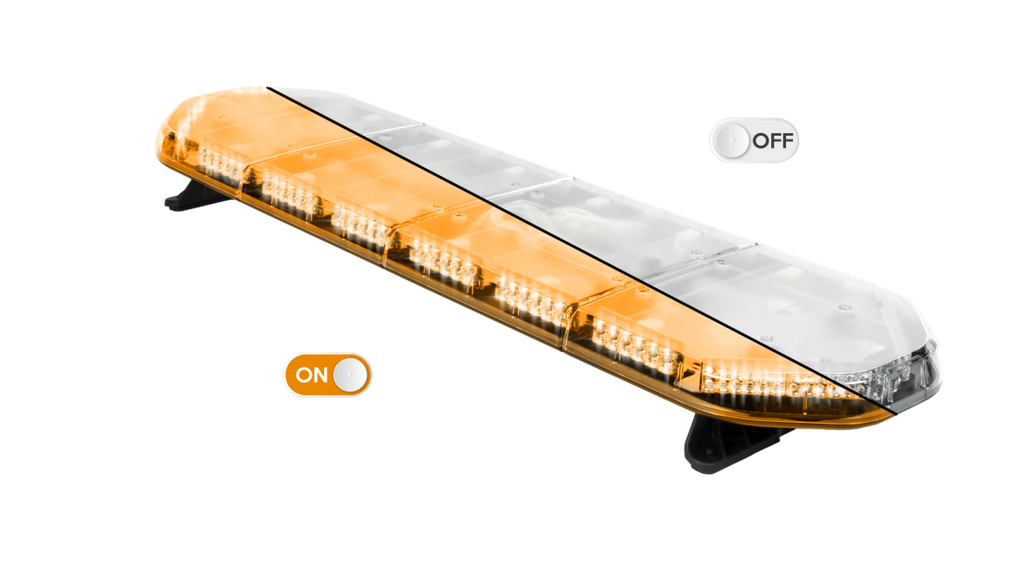 Barra de luces LEGION LED | 125 cm | ámbar | 24V + caja de control
