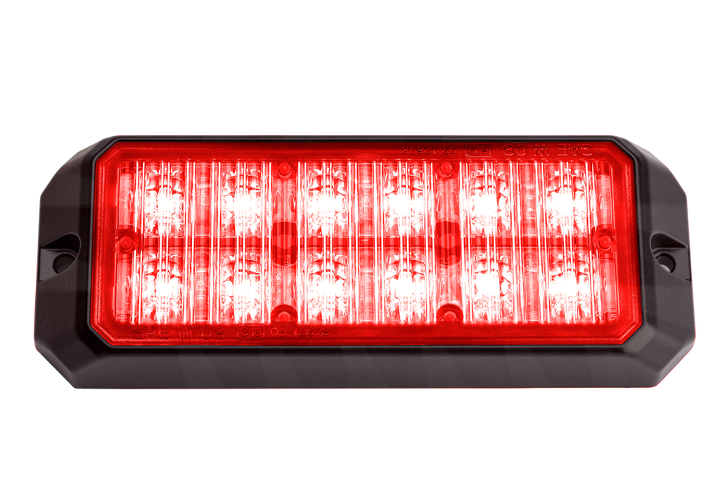 Flitser | LED | 12 LEDs | 12-24V | rood