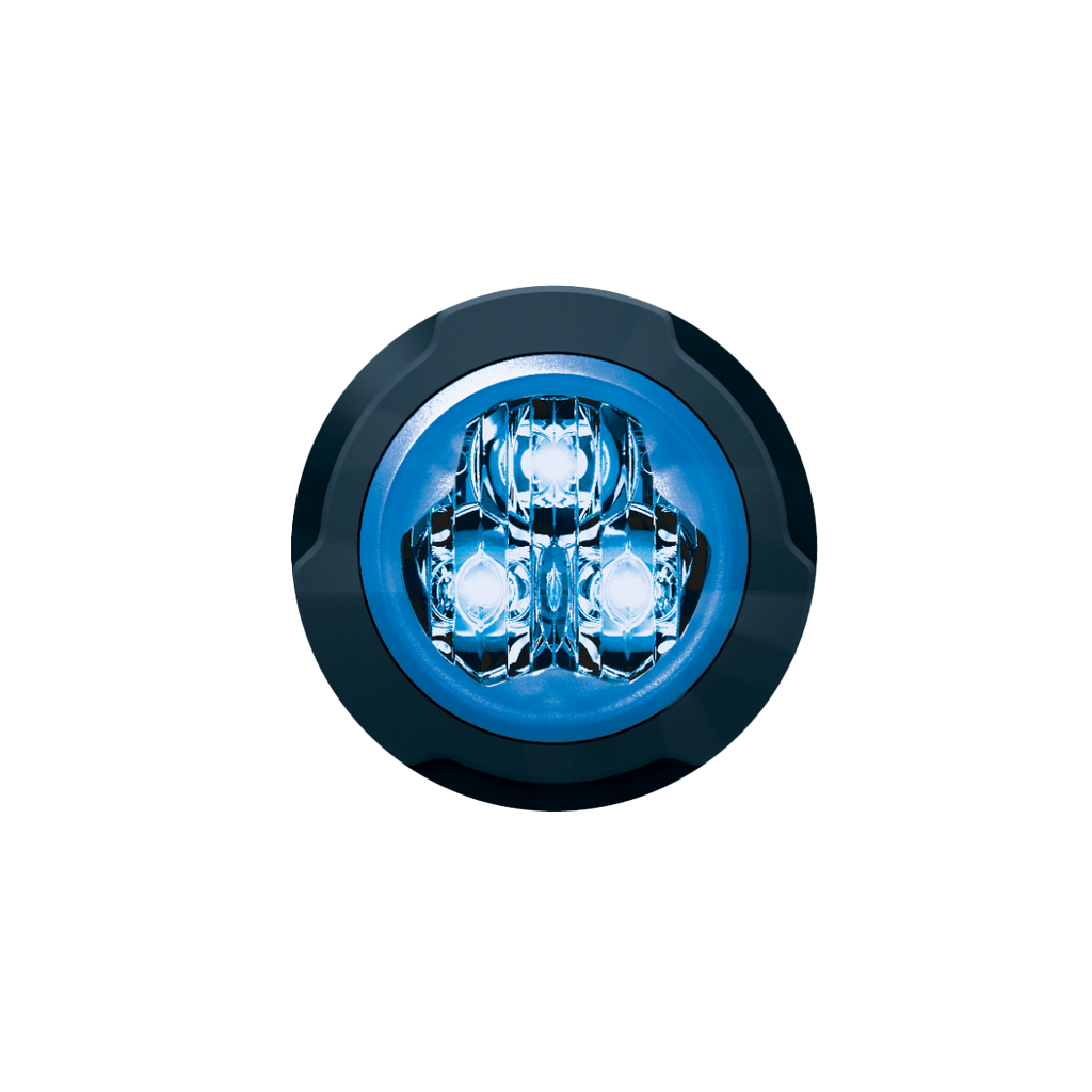 Round flasher | LED | 3 LEDs | 12-24V | blue