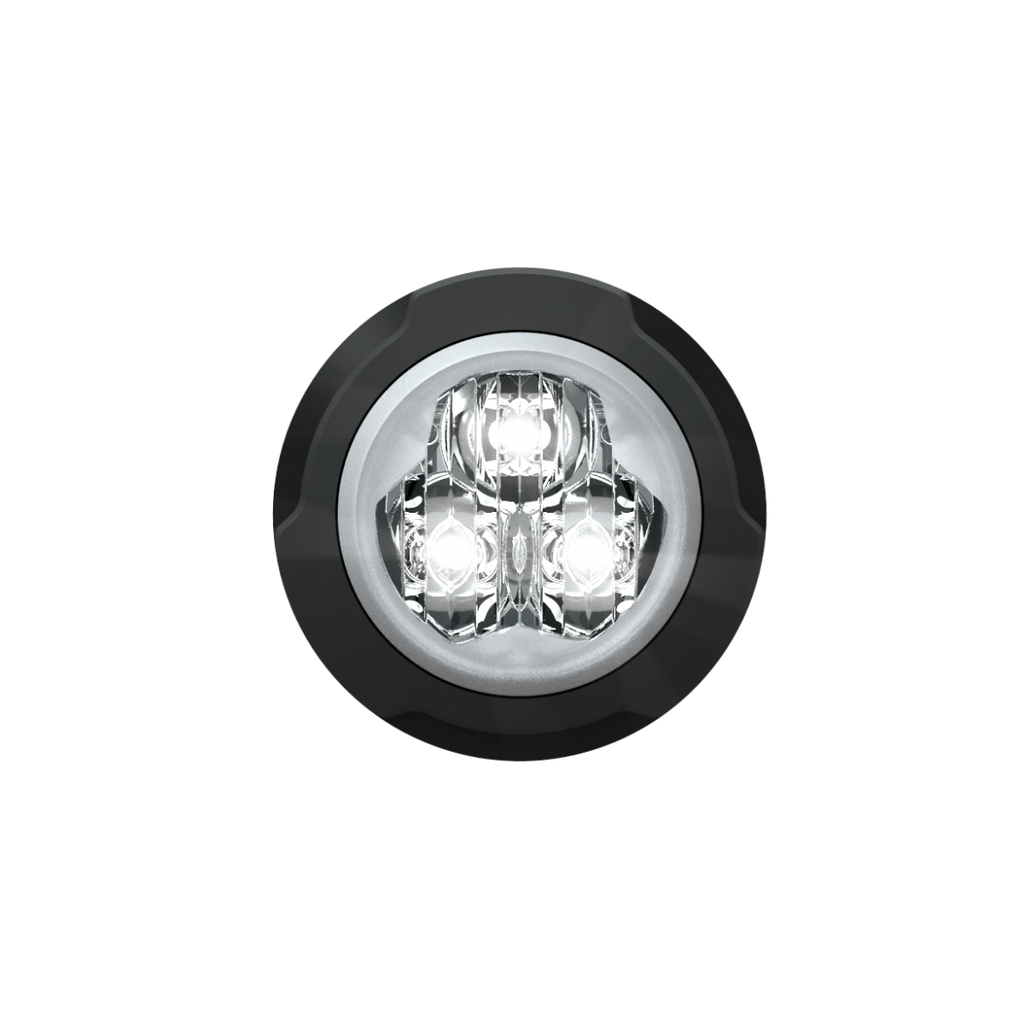 Feu flash rond | LED | 3 LEDs | 12-24V | blanc