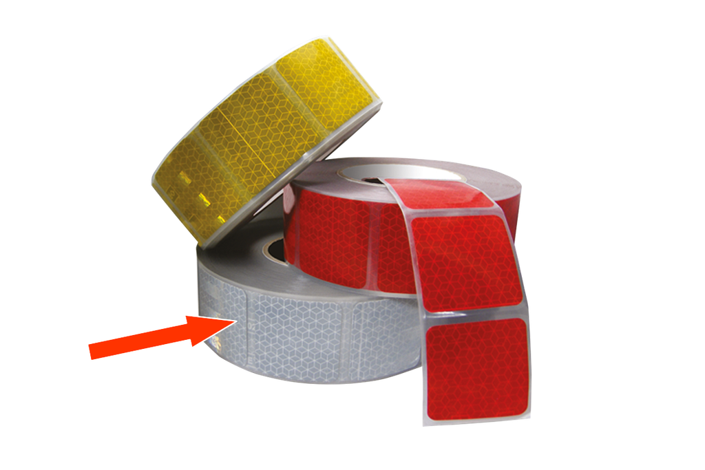 Segmented reflective tape for canvas surface | white