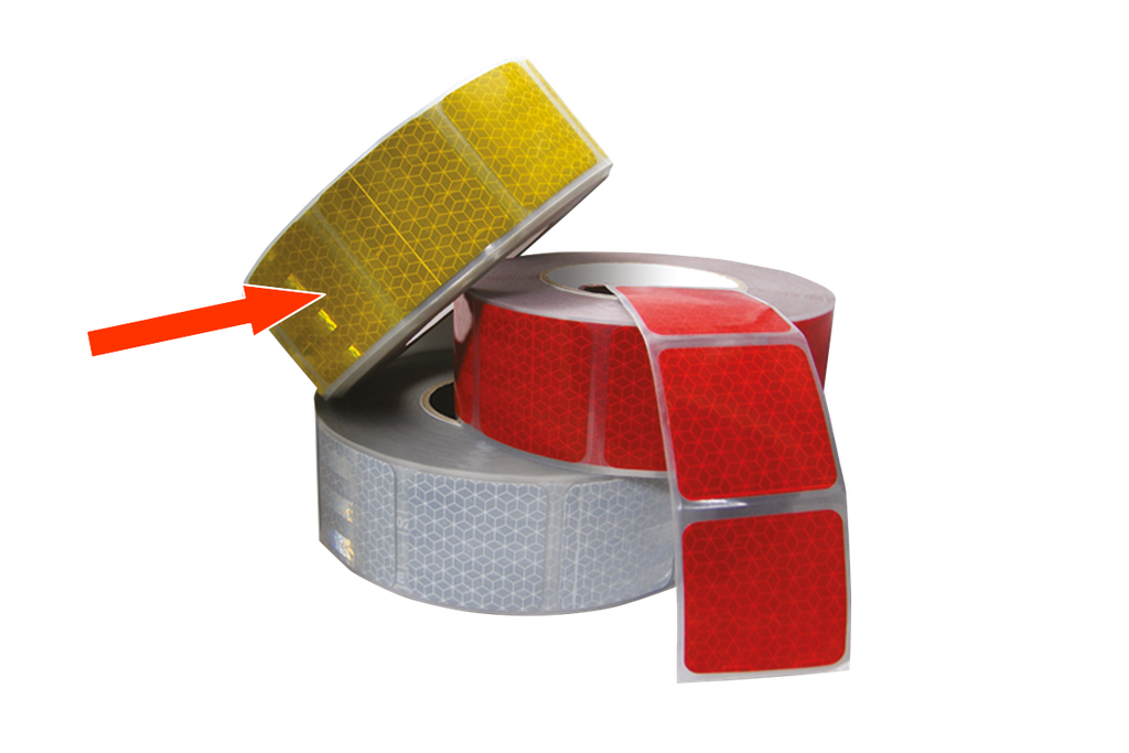 Segmented reflective tape for canvas surface | yellow