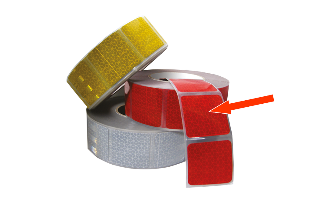 Segmented reflective tape for canvas surface | red