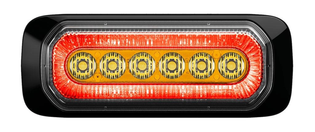 Flitser | LED | 6 LEDs | 12-24V | oranje/rood