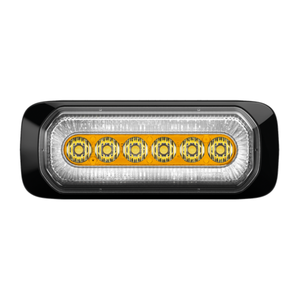 LED Flitser | 6 LEDs | 12-24V | oranje/wit