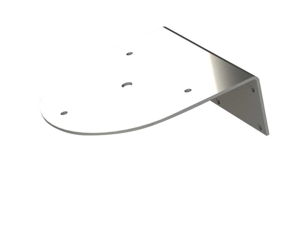 Trägerplatte 90° | 3mm Edelstahl | Kennleuchten standard Grösse