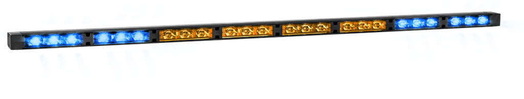 Directionele LED lichtbalk | 8 modules | 12-24V | oranje/blauw