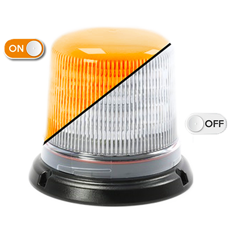 Flitslicht | LED | 3 puntsbevestiging | 12-24V | transparante lens | oranje 