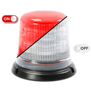 Rundumleuchte | LED | 3-Punkt-Befestigung | 12-24V | transparente Linse | rot