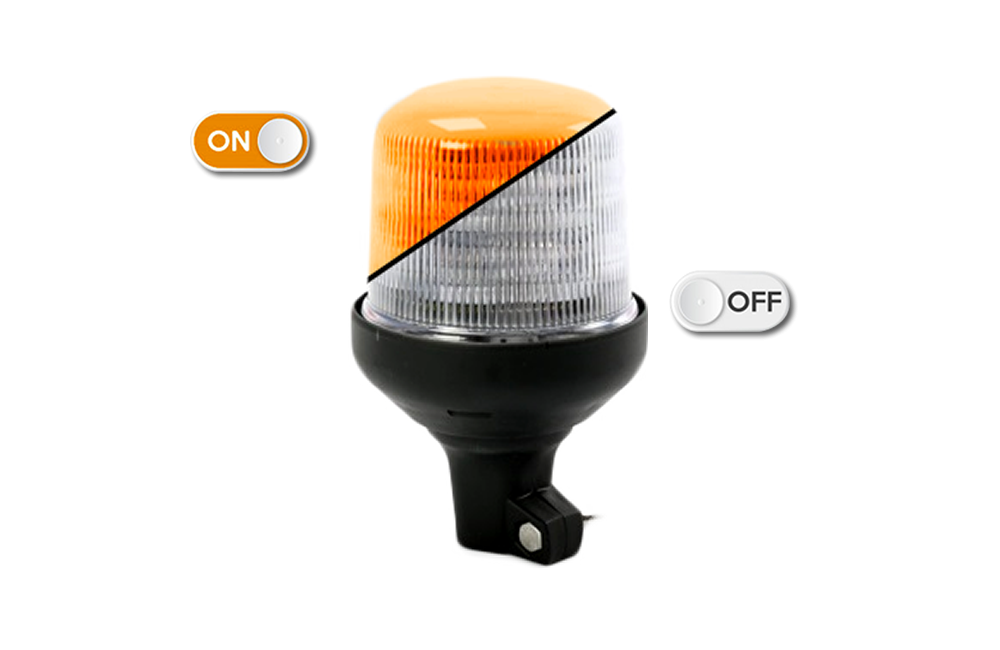 Beacon | LED | flexible tube mounting  | 12-24V | clear lens | amber
