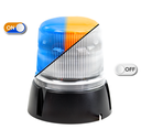 Gyrophare | LED | fixation 3 boulons | 12-24V | lentille transparente | orange/bleu