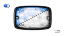 Lampeggiatore a LED | 12 LEDs | 12-24V | lente trasparente | blu 