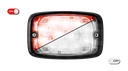 LED-Blitzer | 12 LEDs | 12-24V | transparente Linse | rot