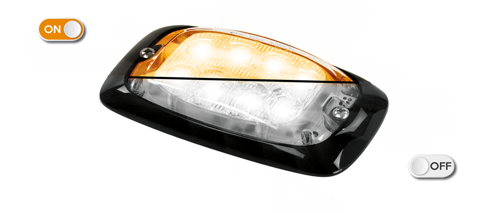 Feu flash | LED | 8 LEDs | 12-24V | lentille transparente | orange