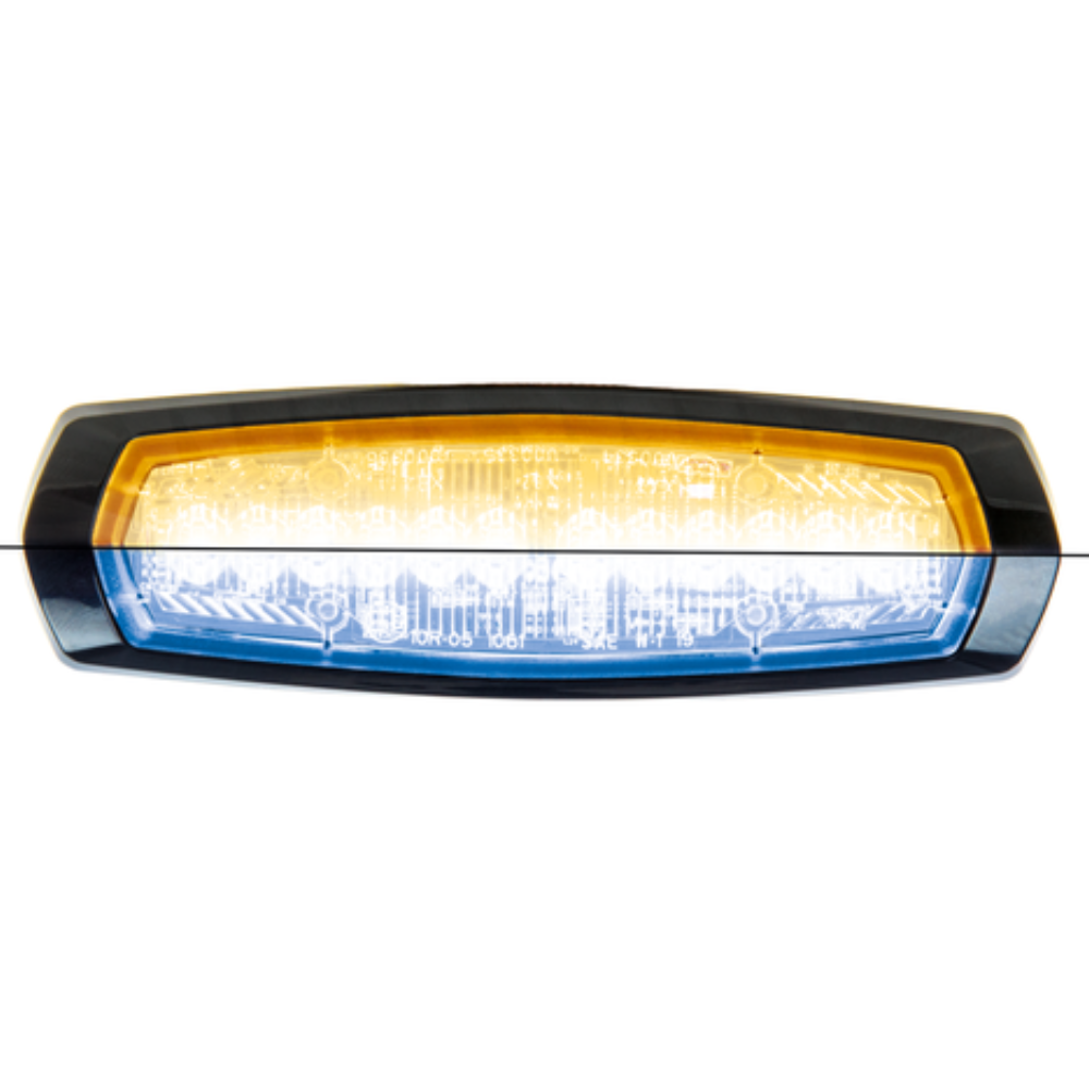 Lampeggiatore a LED | 12 LEDs | 12-24V | ambra/blu
