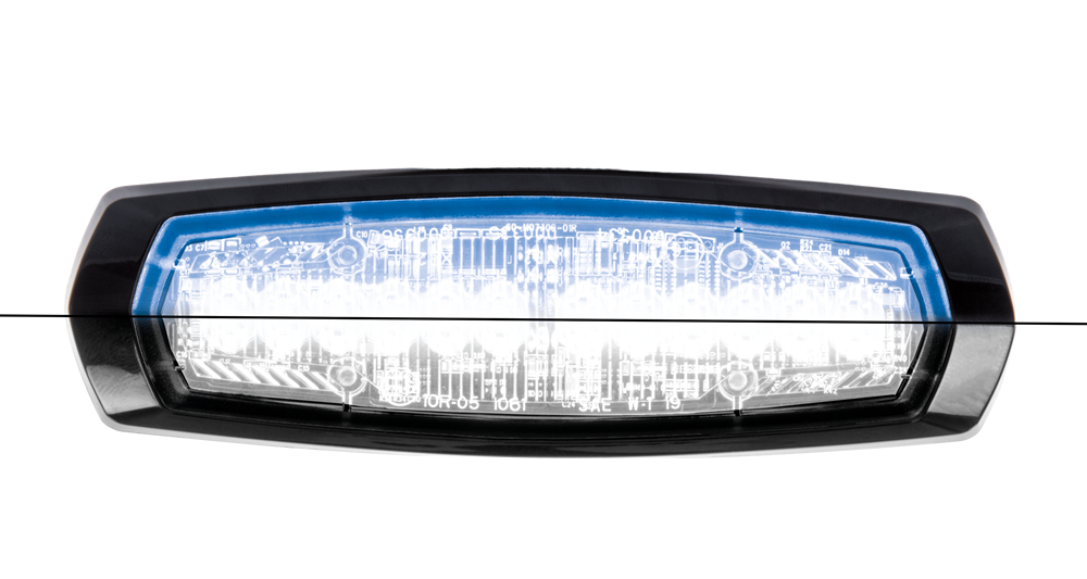 Flitser | LED | 12 LEDs | 12-24V | blauw/wit