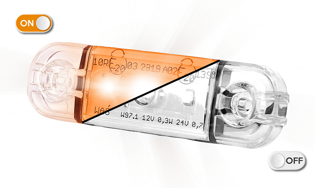Feu d'encombrement LED | 3 LEDs | 12-24V | orange