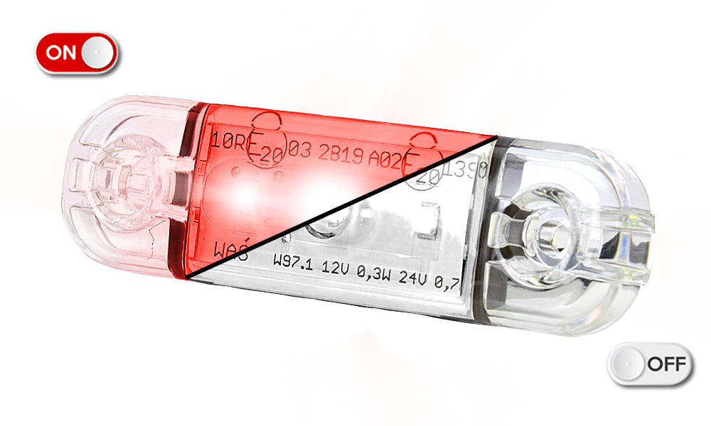 Feu d'encombrement LED | 3 LEDs | 12-24V | rouge