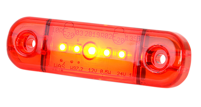 Feu d'encombrement LED | 5 LEDs | 12-24V | rouge