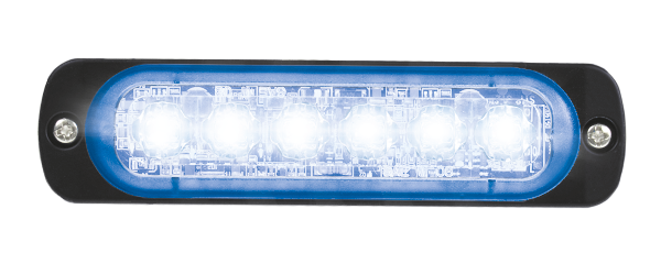 Flitser | LED | 6 LEDs | 12-24V | blauw | verticale montage