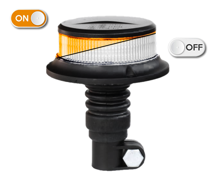 Kennleuchte | LED | flexible Rohrbefestigung | 12-24V | transparente Linse | gelb