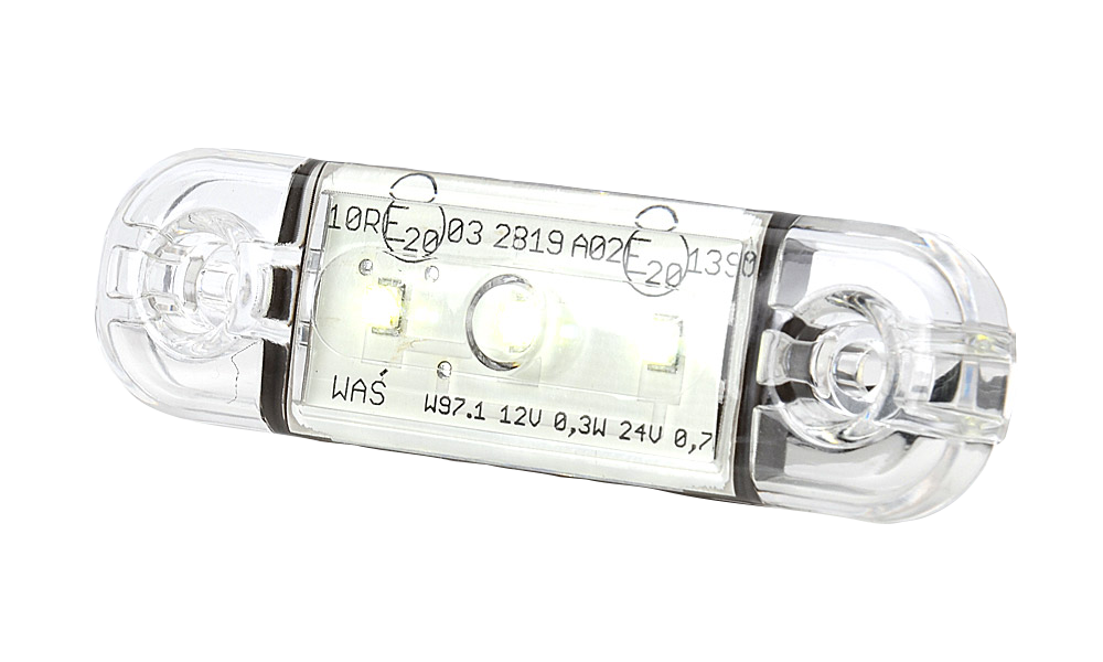 Feu d'encombrement LED |  3 LEDs |  12-24V | cable 5 mètre  | blanc