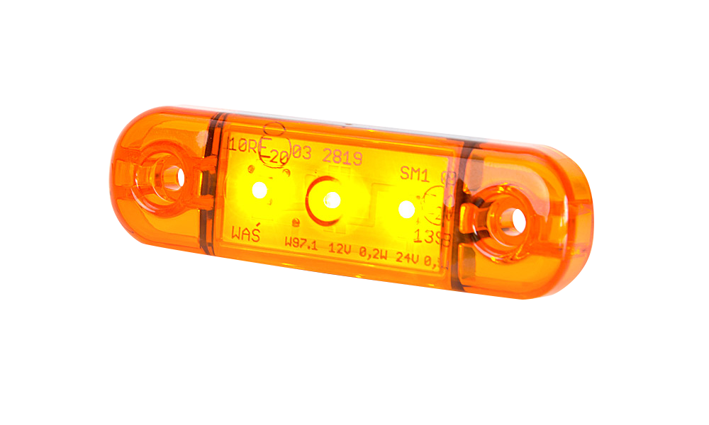 Luce di posizione LED |  3 LEDs | 12-24V | cavo 5 metri| ambra