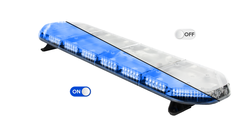 Rampe lum. À LED LEGION | 125 cm | bleu | 12V + boîtier de comm.