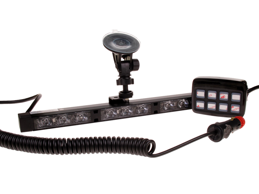 Barra direccional LED | 8 módulos | ventosas |12-24V | ámbar