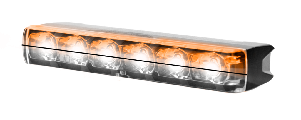 LED Flitser | 2x3 LEDs | 12-24V | oranje/wit