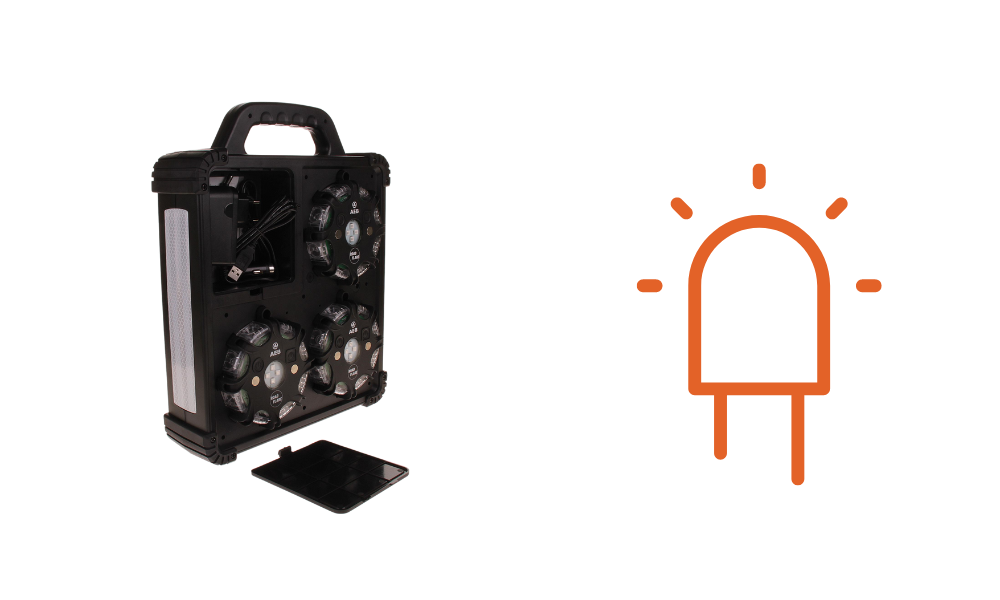 Roadflare6 koffer | oranje | magnetisch | op batterij | synchroniseerbaar